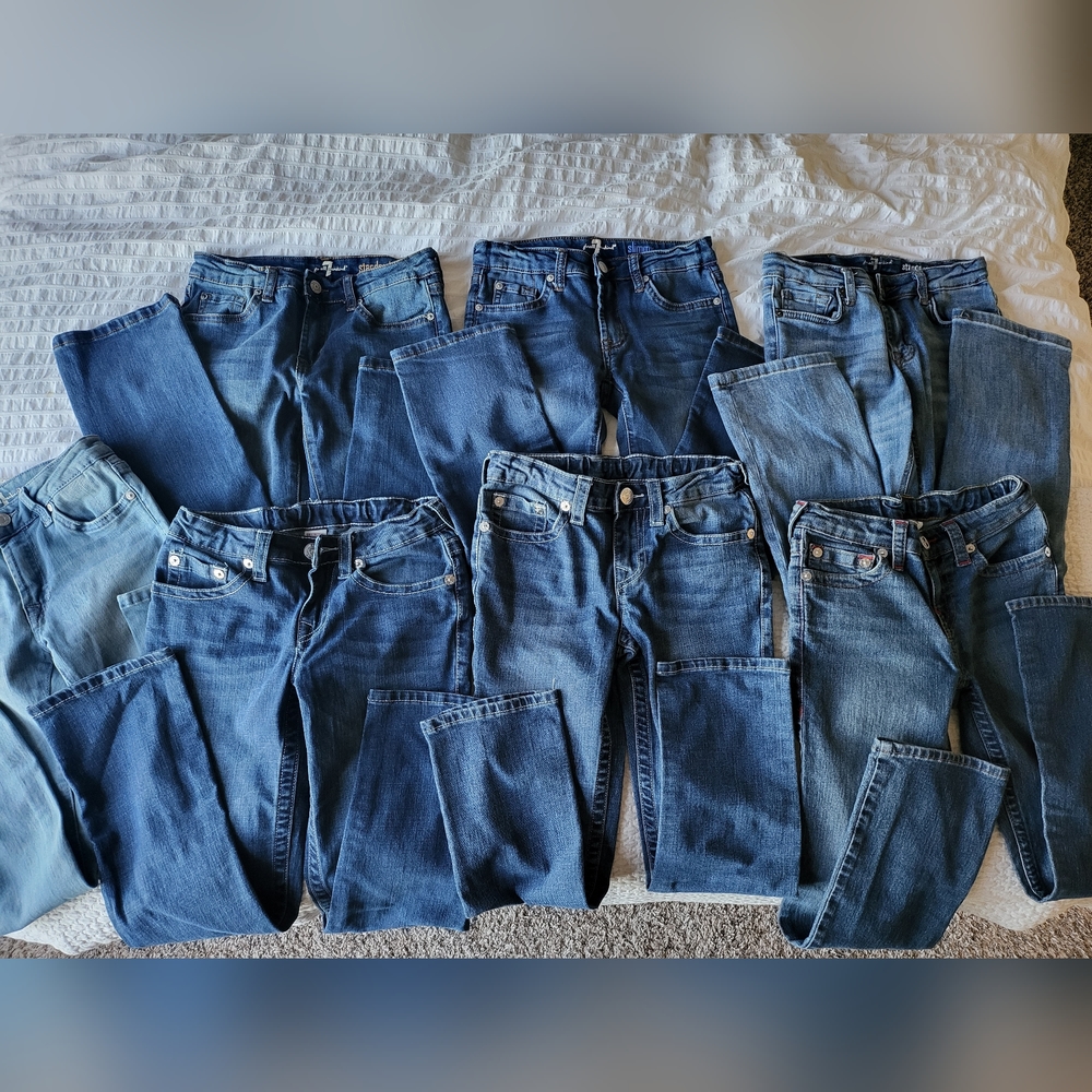 True Religion / 7 For All Mankind KIDS jeans, all size 8. EUC!!!
